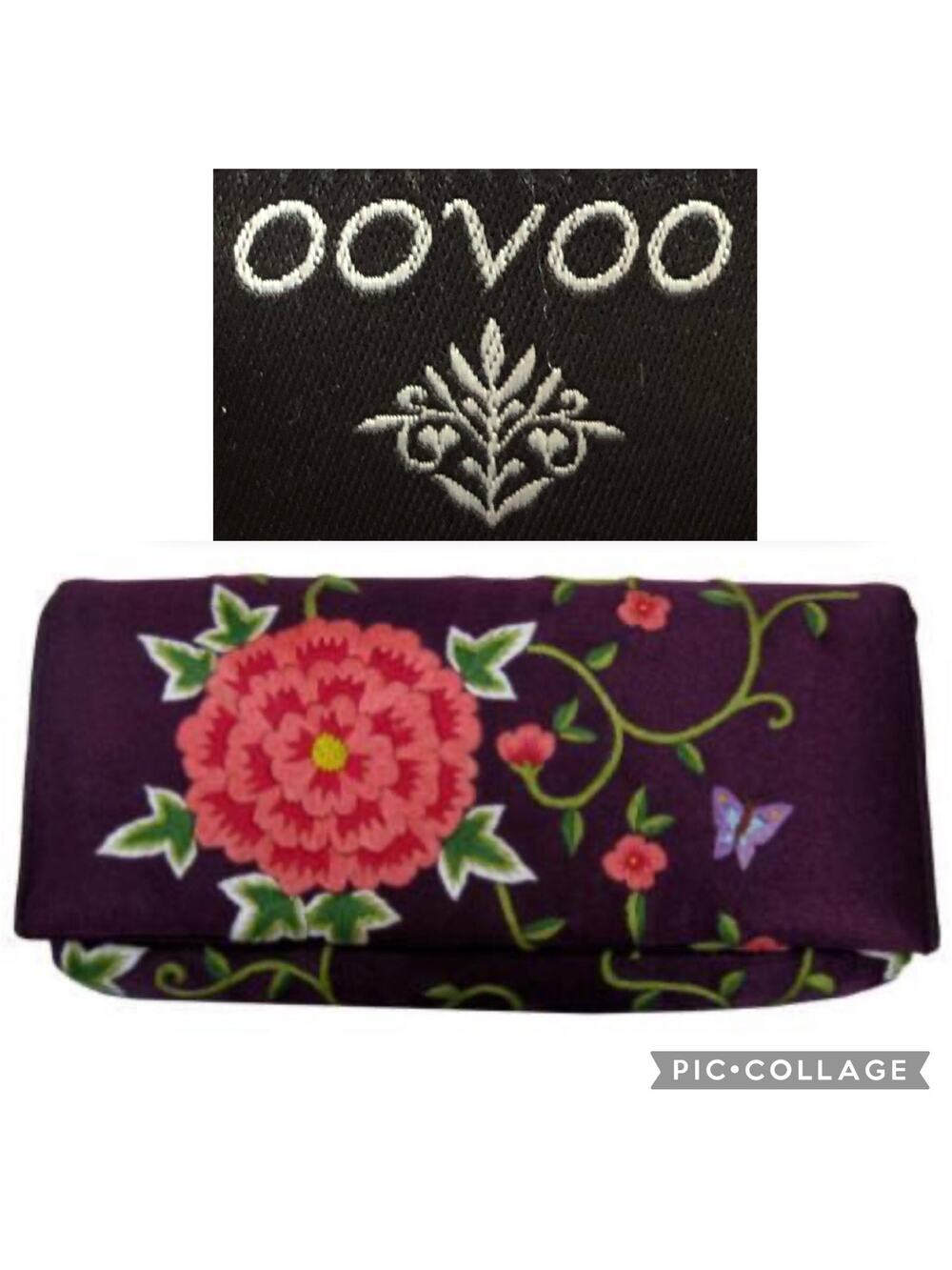 Oovoo Embroidered Divine Clutch purple floral
